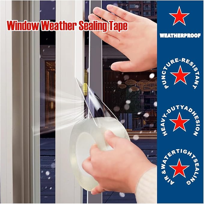 Transparent Window Weather Sealing Tape, 4-Inch x 85FT, Windows and Shower - Image 3