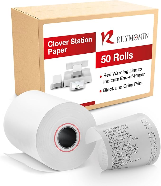 Thermal Receipt Paper Rolls 3 1/8" x 230' by REYMOMIN
