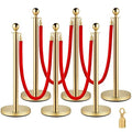 VEVOR Velvet Ropes and Posts 6 Pcs Red Velvet Rope 5 ft, Stanchions Solid Base by VEVOR