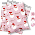 Metronic Christmas Poly Mailers 10x13 Pink, Santa Claus Small Shipping Bags by METRONIC