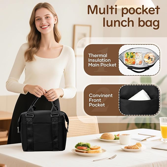 coowoz Lunch Box for Women Insulated Adult Lunch Tote Cooler Bag loncheras para - Image 3