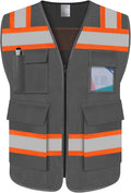 TCCFCCT Safety Vest for Men Women 5 Pockets Mesh High Visibility Reflective Vest by TCCFCCTPROFESSIONALSAFETYSOLUTIONS