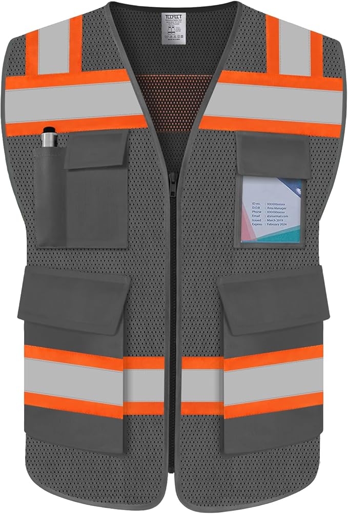 TCCFCCT Reflective Vest 5 Pockets Mesh Safety Vest by TCCFCCTPROFESSIONALSAFETYSOLUTIONS