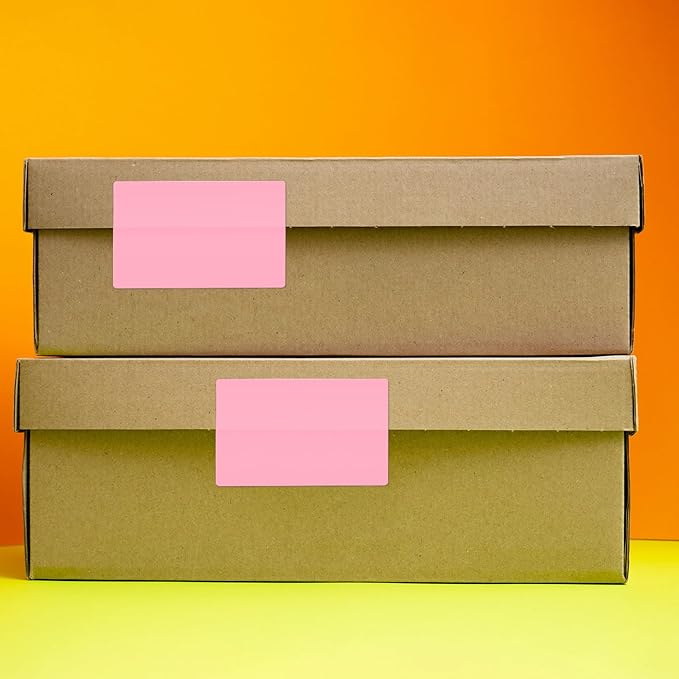 Pink Rectangle Stickers 3 x 2 Inch Color Coding Labels Vinyl Roll Self-Adhesive - Image 5