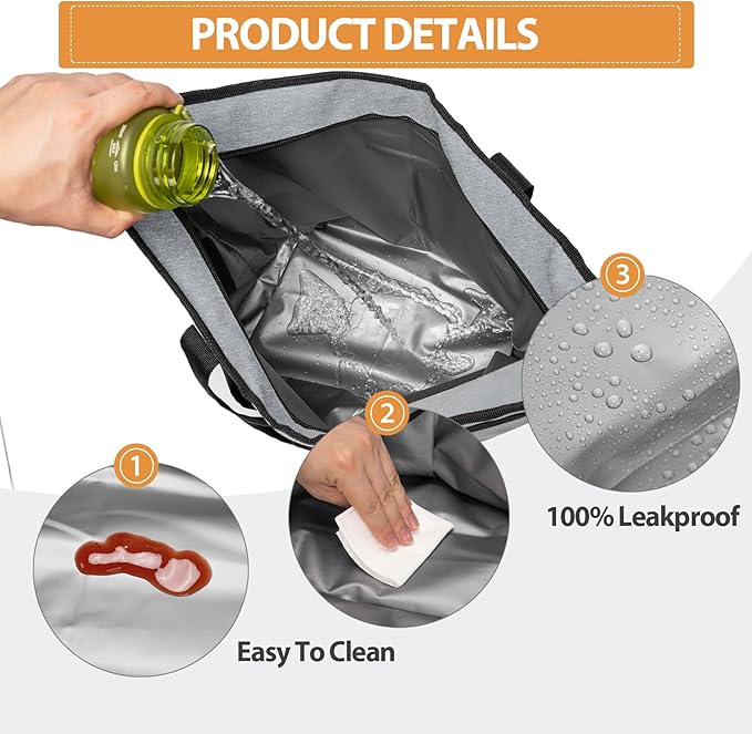 Insulated Cooler Bag, Reusable Grocery Bags - Image 6