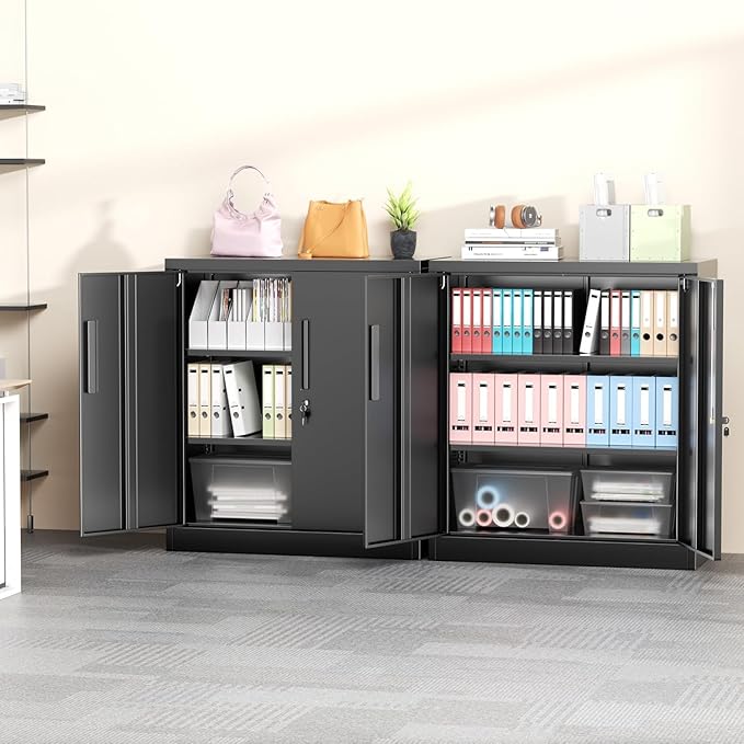 Crownland 36” Metal Storage Cabinet, Lockable Garage Storage Cabinets, Office - Image 2