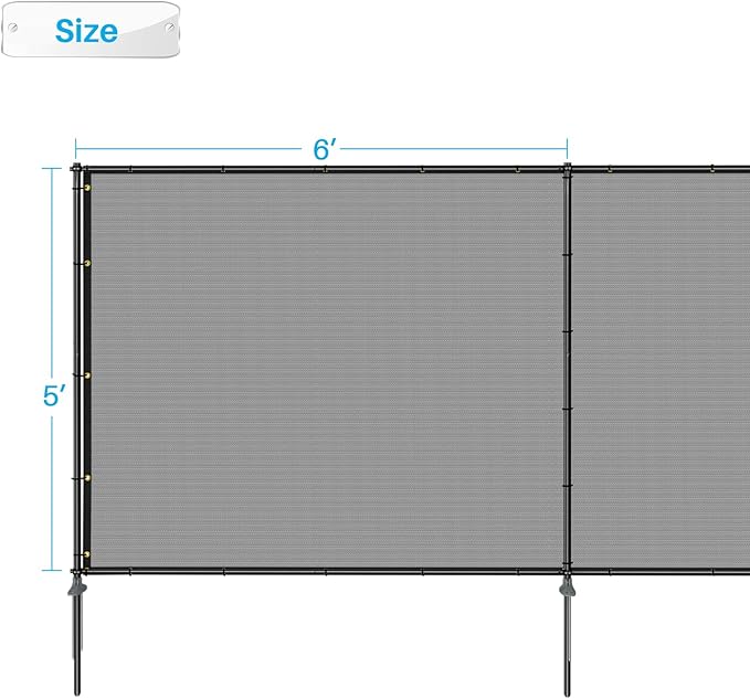 Patio 5' x 7' Outdoor Privacy Screen Freestanding Temporary Fence Panels Net - Image 5