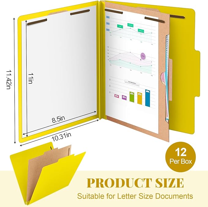 Skyygemm 12 Pack Classification Folders Letter Size Bulk - Image 2