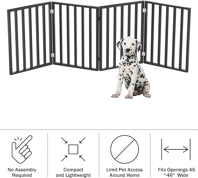 Pet Gate - 4-Panel Indoor Foldable Dog Fence - Image 2