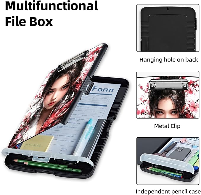 Clipboard with Storage Box & Pen Holder, Heavy Duty Clip Boards 8.5x11 - Image 3
