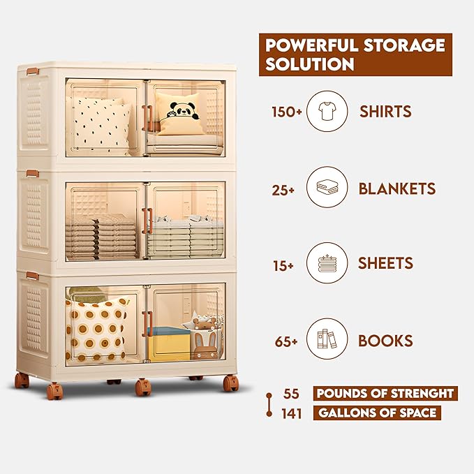 FINCHESCLUB 568QT Large Stackable Storage Bins - Image 4