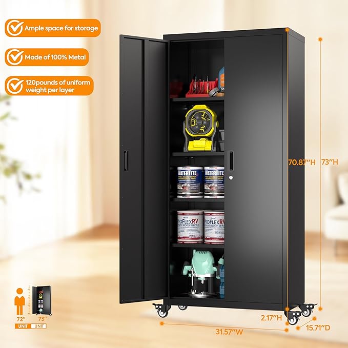 Aobabo 73" H Metal Storage Cabinet - Image 3