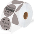 2 Inch Gray Round Thermal Labels, 600 Labels/Roll, Self-Adhesive Circle by BriCabel