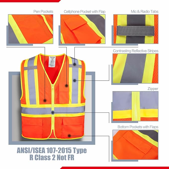 KAYGO Safety Vest with Pockets - Image 2