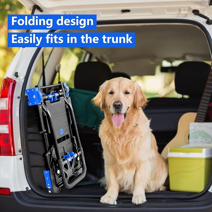 2 in 1 Hand Truck Dolly Foldable, 330LB Folding Hand Truck Heavy Duty Carrying - Image 7
