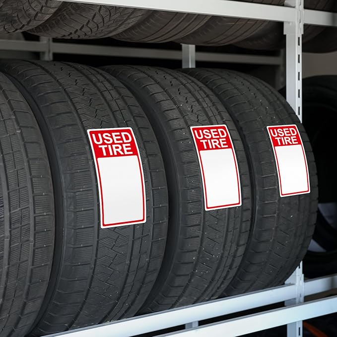 400 Pcs Used Tire Stickers 2.75" x 6" Large Sale Price Tags & Inventory Stickers - Image 2