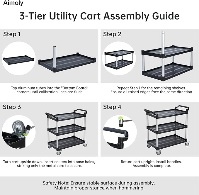 3-Tier Rolling Utility Cart - Image 8