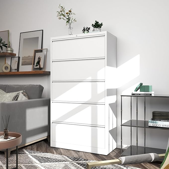 5 Drawer Metal Office Storage Filing Cabinet - Image 7