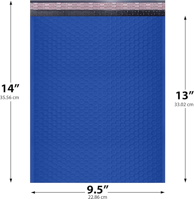 Royal Blue 10x13 Inch Poly Bubble Mailers |Self Seal Padded Envelopes - Image 2