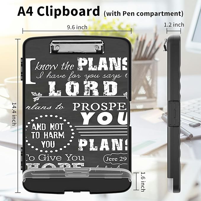 Clipboard with Storage High Capacity Plastic Nursing Clipboards with Pen Holder - Image 2