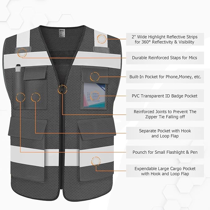 TCCFCCT Mesh Reflective Safety Vest - Image 3