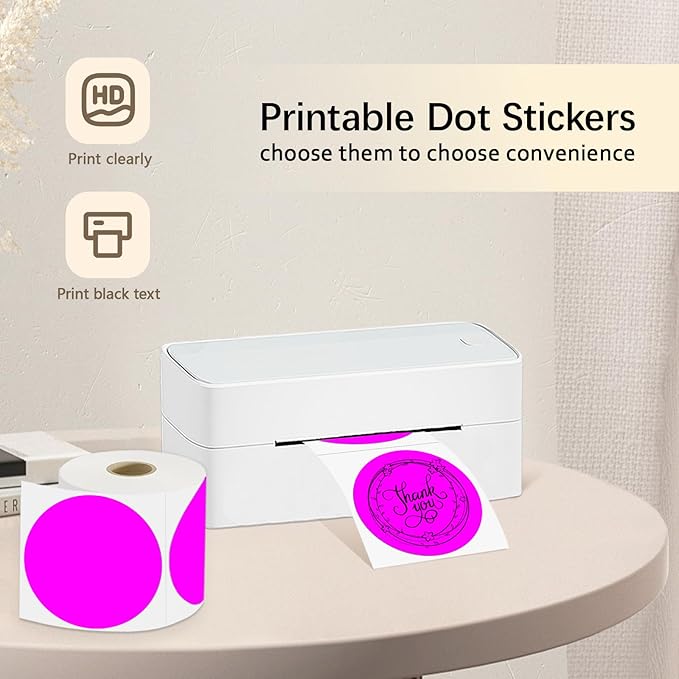 3 X 3 Inch Round Thermal Labels Circle Color Coding Labels Printable Waterproof - Image 2