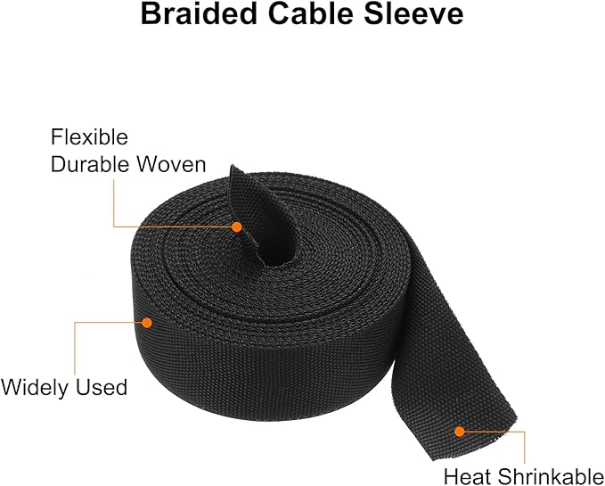 MECCANIXITY Braided Cable Sleeves Heat Shrinkable Fabric Sleeving, Network - Image 4