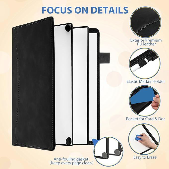 6 Sides Whiteboard Notebook Portable Whiteboard Dry Erase Notebook Portable Dry - Image 3