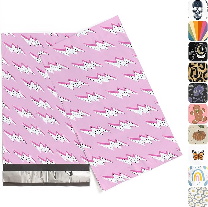 6x9 Poly Mailers – Lightning Bolt – Waterproof, Tear-Resistant Shipping Bags by PackageMint