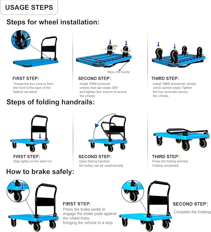 WUD Foldable Hand-Push Platform Truck - Image 5