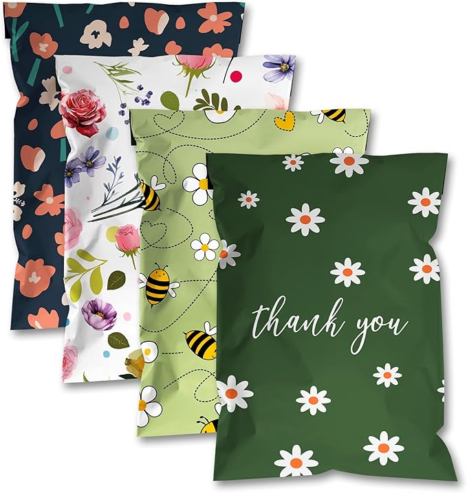 Poly Mailers-10x13 Inch Variety Pack of 100，25pcs Each Print ，Strong Adhesive by VAPULCIO