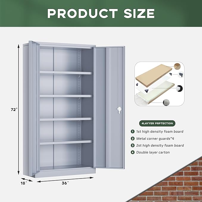 Greenvelly Metal Storage Cabinet - Image 3