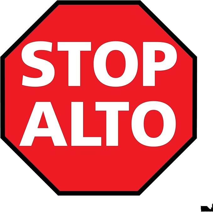 Standard Red Stop Sign in Spanish/English- Floor Marking by MightyLine