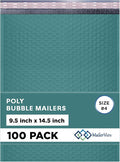 Green Large Poly Bubble Mailers 9.5x14.5 inch #4 | Self Seal Padded Envelopes by MAILERVIEW