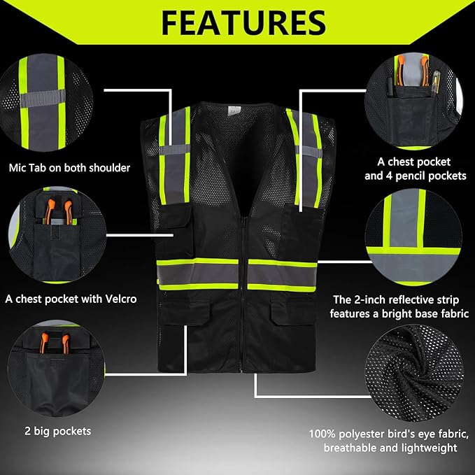 FONIRRA 3 Pack Hi Vis Safety Vest - Image 4