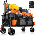 48" L Collapsible Wagon Cart Foldable, 560lbs Weight Capacity 300L Heavy Duty by Unknown