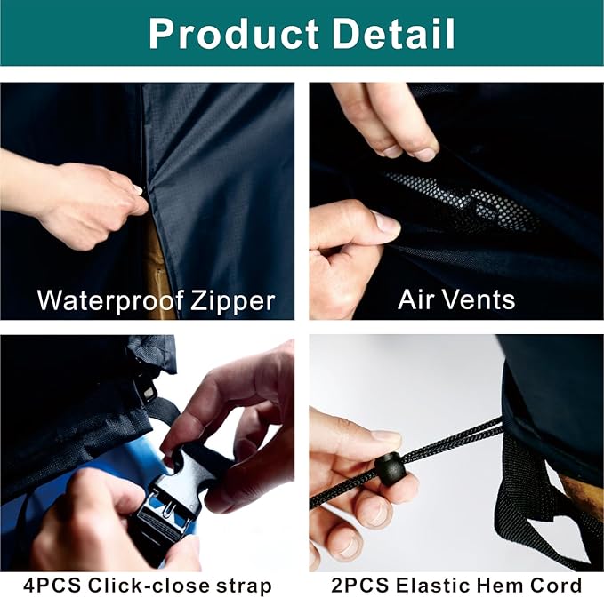 Waterproof Pallet Covers, 420D Heavy-Duty Zipper Pallet Cover to fit Pallets Up - Image 5