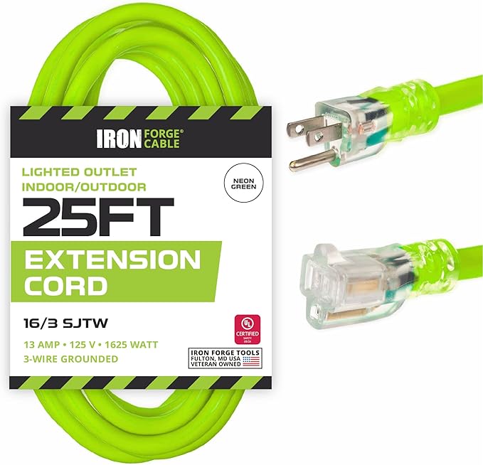 Iron Forge Cable Weatherproof 25 Ft Outdoor Extension Cord by IronForgeCable