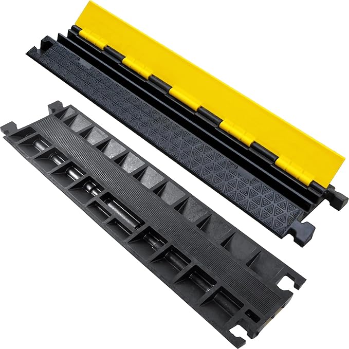 Heavy-Duty Rubber Cable Protector Ramp, Floor Cable Wire Cord Cover Speed Bumps - Image 6
