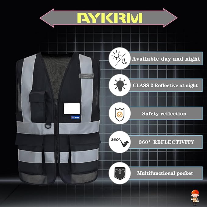 A-SAFETY High Visibility Reflective Safety Vest Customize Logo - Image 4