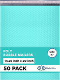 Teal Extra Large Poly Bubble Mailers 14.25x20 inch #7 | Self Seal Large Padded by MAILERVIEW