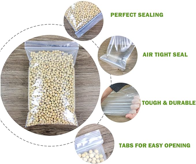 9" X 12" 2 Mil Clear Reclosable Zip Plastic Poly Bags - Image 4