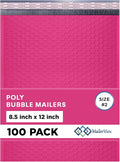 Hot Pink Poly Bubble Mailers 8.5x12 inch #2 | Self Seal Padded Envelopes | by MAILERVIEW
