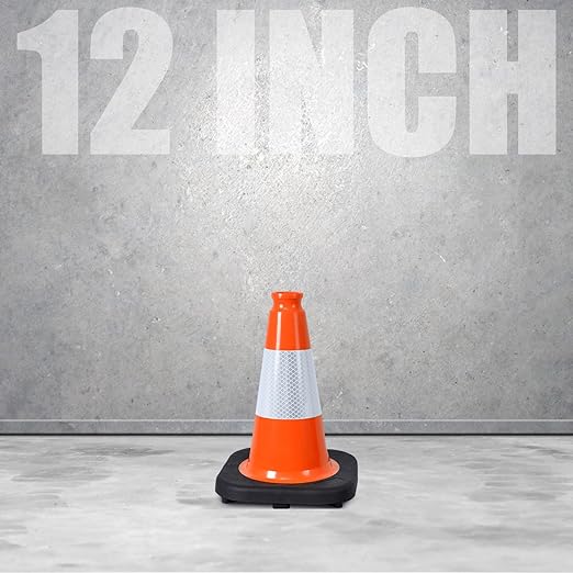 Fluorescent Orange/Green PVC Traffic Cones, Heavy Black Base Parking Lot Cone - Image 4