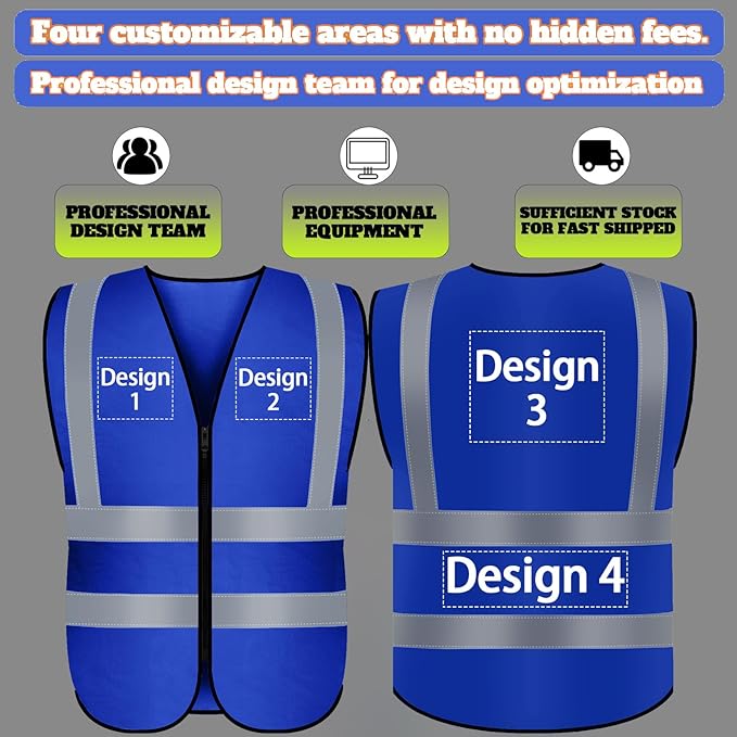 BeautyWill Custom Logo Safety Vest S, 4XL Personalized Safety Vest High - Image 6