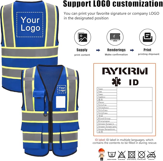 AYKRM 11 color High Vis Reflective Safety Vest - Image 2
