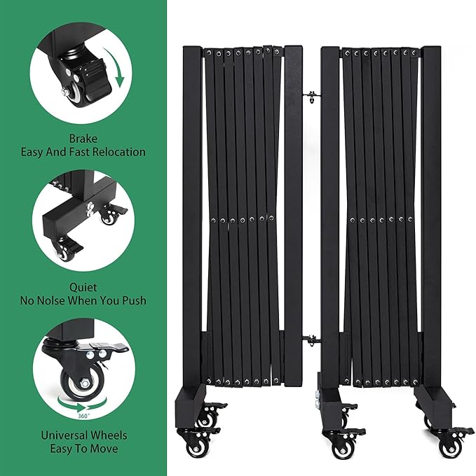 16.5FT Expandable Barricade Gate, Expandable Metal Barricade Gate Alloy Fence - Image 3