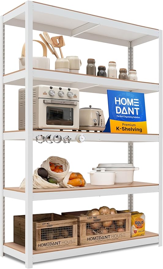 HOMEDANT House 48.1" W 5 Tier Heavy Duty Garage Shelving Adjustable Metal Rack by TheBestOrganizingSolution