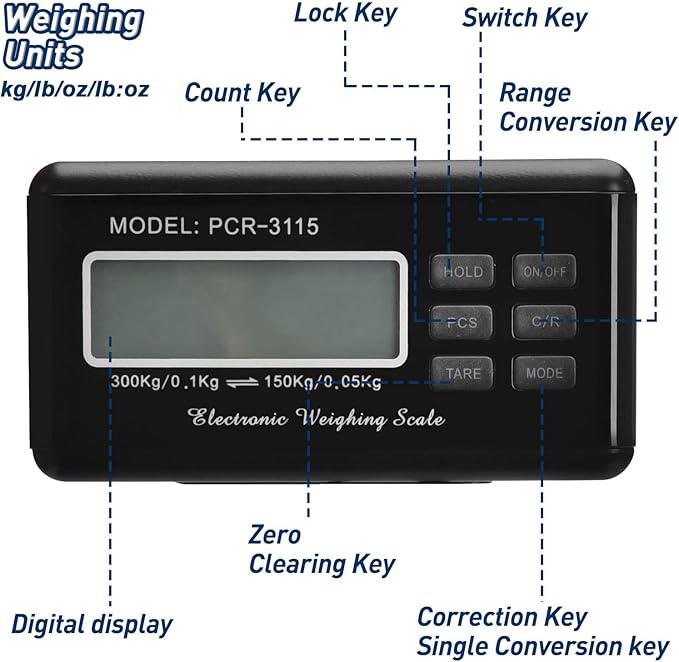 Shipping Scale 660lbs LCD Digital Postal Scale, Stainless Heavy Duty Postage - Image 3