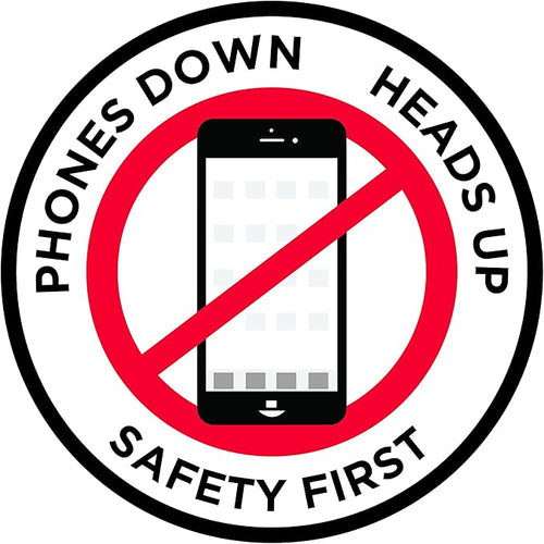 "Phones Down Heads Up" Safety Sign by GraphicalWarehouse